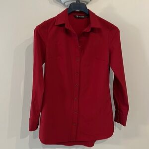 Alvina red button down blouse​